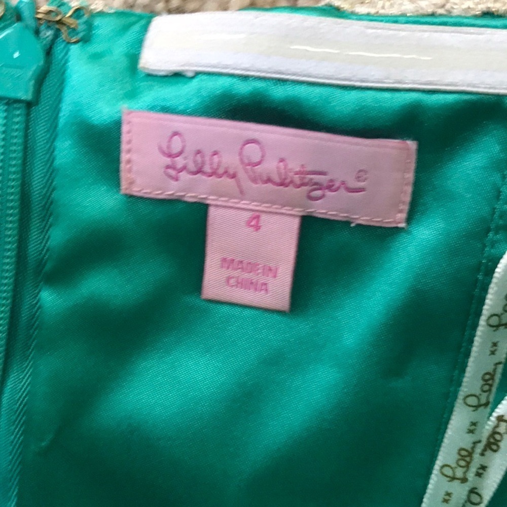 LILLY PULITZER Size 4 silk Jillie strapless dress - Picture 4 of 8